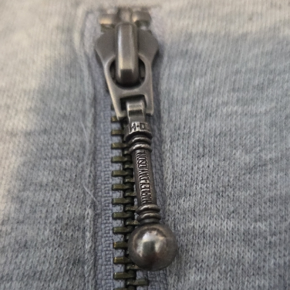 Harley-Davidson Gray Studded Script Zip Hoodie - image 5